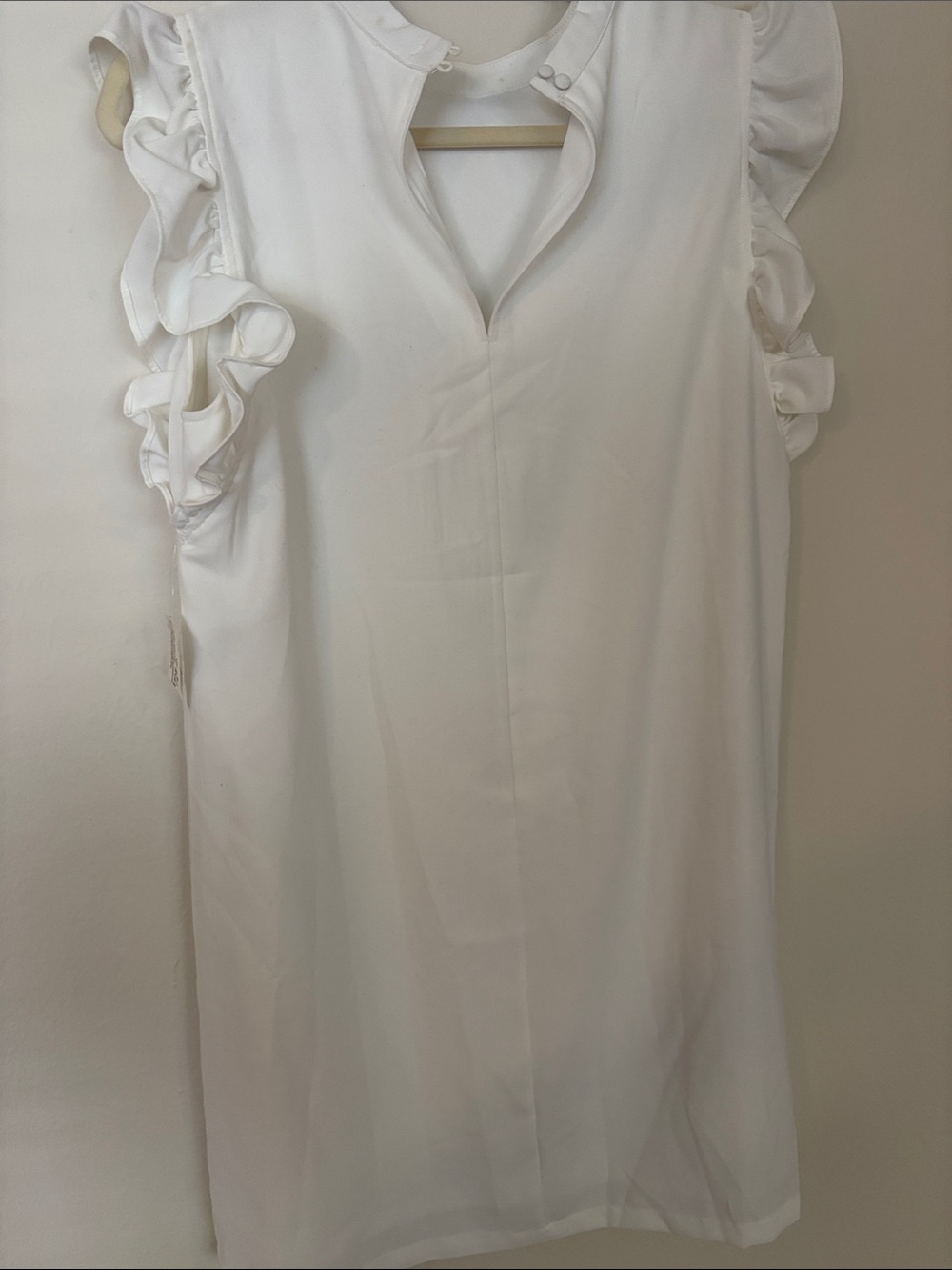 The Impeccable Pig White Ruffle Shift Dress - Picture 3 of 6